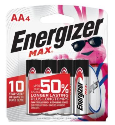 AENAA4 : Energizer AENAA4 : Accessoires & fournitures - Piles - Batterie Aa(4) ENERGIZER,BATTERIE AA(4), 24 CARTE/CS