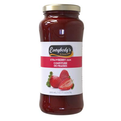 C715 : Everybody's C715 : Déjeuner et collations - Tartinades - Confiture Fraise EVERYBODY'S, CONFITURE FRAISE , 12 x 500ML