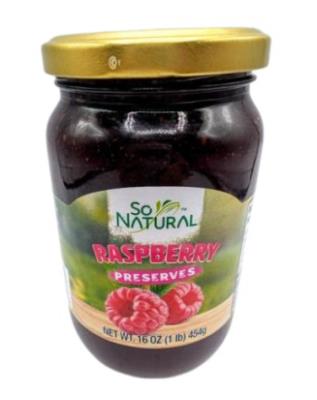 C7579-OU : So natural C7579-OU : Déjeuner et collations - Tartinades - Confitures Framboises SO NATURAL, CONFITURES framboises, 12 x 454g