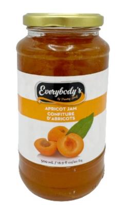 C760-OU : Everybody's C760-OU : Déjeuner et collations - Tartinades - Confiture Abricot EVERYBODY'S,CONFITURE ABRICOT , 12 x 500ML