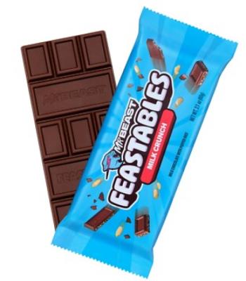 CG88027 : Mr.beast CG88027 : Confiseries - Chocolat - Feastables Lait Crous. MR.BEAST, FEASTABLES lait crous., 18 x (10 x 60g)