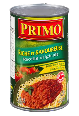 CH263 : Primo CH263 : Condiments - Sauces - Sauce Pour Pâtes Recette Original PRIMO, SAUCE pour pâtes RECETTE ORIGINAL, 12 x 680 ml