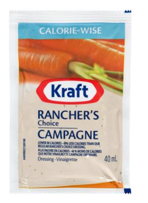 CH361 : Kraft CH361 : Condiments - Mayonnaise - Vinaigrette Campagne Légere KRAFT,VINAIGRETTE campagne légere,100 x 40 ML