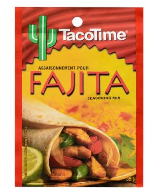 CH501-OU : Taco time CH501-OU : Ingrédients de cuisine - Mélanges à pâte - Assaisonnement Fajita TACO TIME, ASSAISONNEMENT FAJITA, 12 x 35g
