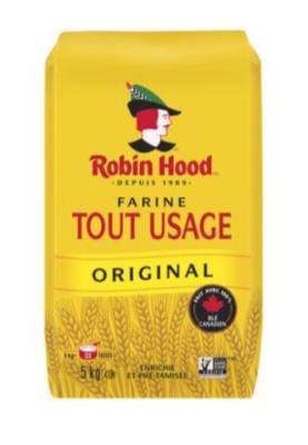 CH526 : Robin hood CH526 : Ingrédients de cuisine - Mélanges à pâte - Farine T. Usage Original ROBIN HOOD,FARINE T. USAGE original,5 x 5 KG