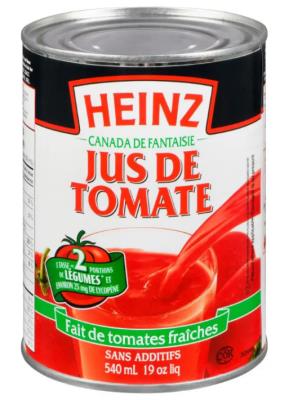 CJ0032-1 : Heinz CJ0032-1 : Breuvages - Jus - Jus Tomate HEINZ, JUS TOMATE, 24 x 540ML