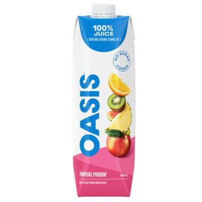 CJ16 : Oasis CJ16 : Breuvages - Jus - Jus Fruits Passion Tropical OASIS, jus FRUITS PASSION TROPICAL, 12 x 960 ML