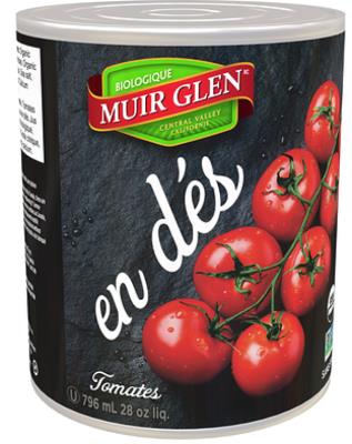 CL530-OU : Muir glen CL530-OU : Conserves et bocaux - Légumes - Tomates En DÉs Bio. MUIR GLEN,TOMATES EN DÉS bio. , 12 x 796 ML
