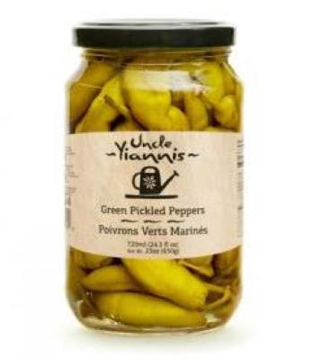 CM52 : Uncle yiannis CM52 : Condiments - Relish - Poivrons Verts Marinés UNCLE YIANNIS , POIVRONS VERTS marinés , 12 x 720ml