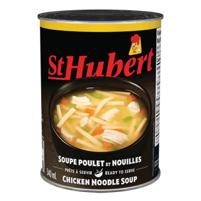 CS0006 : St-hubert CS0006 : Conserves et bocaux - Soupes - Soupe Poulet & Nouilles ST-HUBERT, SOUPE POULET & NOUILLES, 24 x 540ML