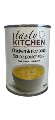 CS0042-OU : Tasty kitchen CS0042-OU : Conserves et bocaux - Soupes - Soupe Poulet & Riz TASTY KITCHEN, SOUPE poulet & riz, 12 x 540 ML