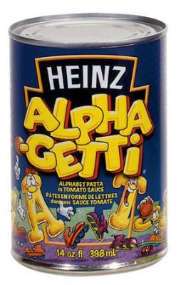 CV322 : Heinz CV322 : Pâtes, riz et nouilles - Spaghetti - Pates Alphagetti HEINZ, PATES ALPHAGETTI, 24 x 398 ML