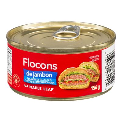 CV39 : Maple leaf CV39 : Conserves et bocaux - Viandes - Flocon Jambon (moins Sel) MAPLE LEAF , FLOCON JAMBON (moins sel) , 24 x 156g