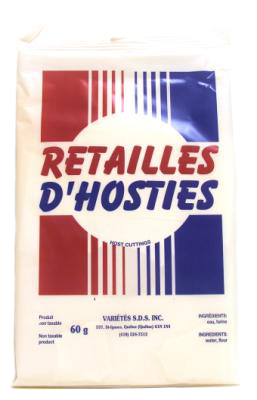 G805 : Sds G805 : Confiseries - Croustilles  - Retailles Hosties SDS,retailles HOSTIES,25 x  60g (petit)