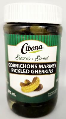 M12 : Cibona M12 : Conserves et bocaux - Marinades - Cornichons Sucres CIBONA, CORNICHONS SUCRES, 12X375ML