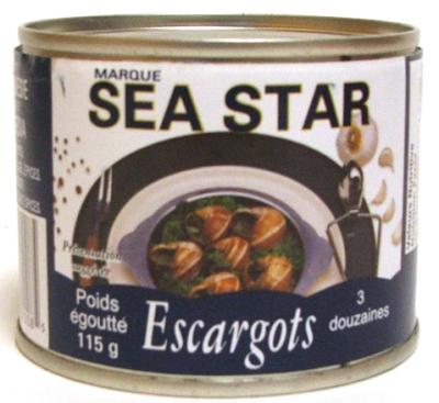 P16119 : Sea star P16119 : Conserves et bocaux - Poisson - Escargot 3 Dz SEA STAR, ESCARGOT 3 DZ, 24X115G