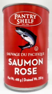 P421-OU : Pantry shelf P421-OU : Conserves et bocaux - Poisson - Saumon Rose PANTRY SHELF, SAUMON ROSE, 24 x 418g
