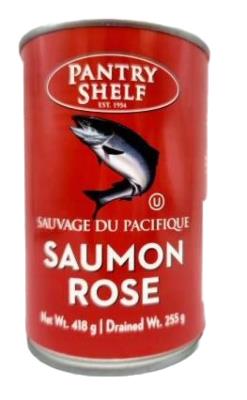 P421-OU : Pantry shelf P421-OU : Conserves et bocaux - Poisson - Saumon Rose PANTRY SHELF, SAUMON ROSE, 24 x 418g